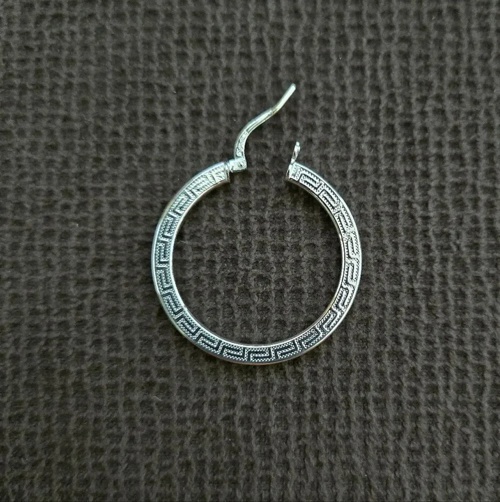 Mia Fiore Silver🤍 Greek🇬🇷 Key🔑 Hoop Earrings